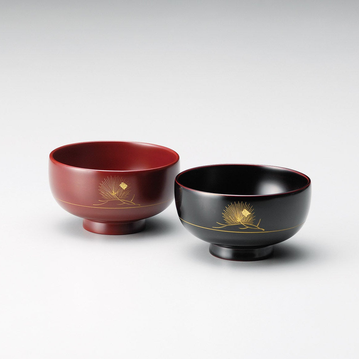 一会松 夫婦椀 消溜・古代朱