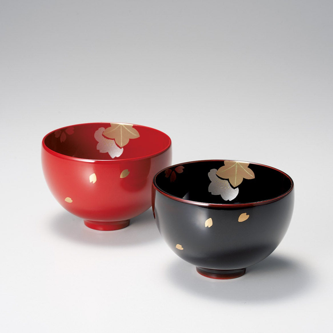 春秋 つぼみ汁椀 溜・朱
