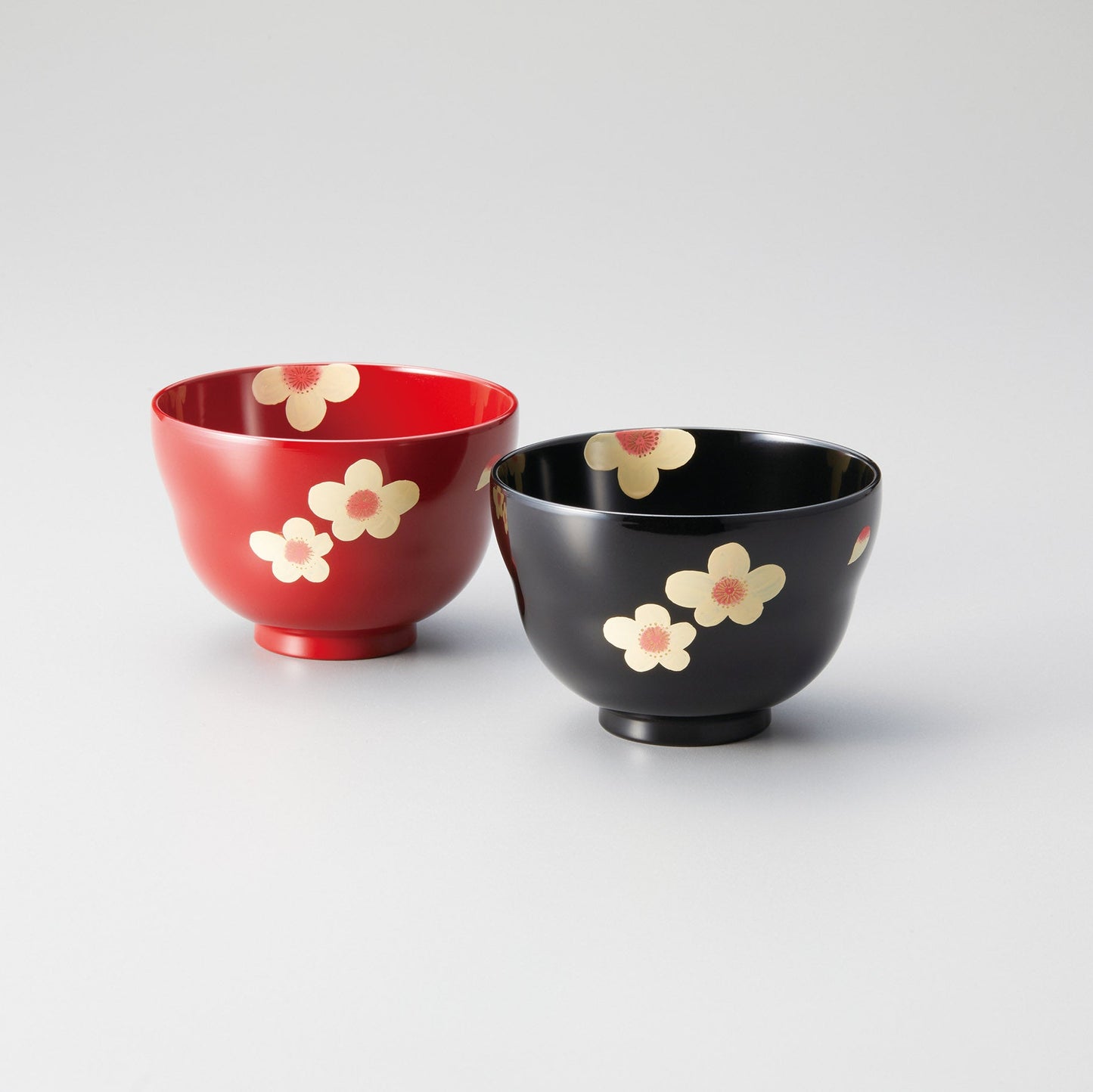 花 福々汁椀 溜・朱